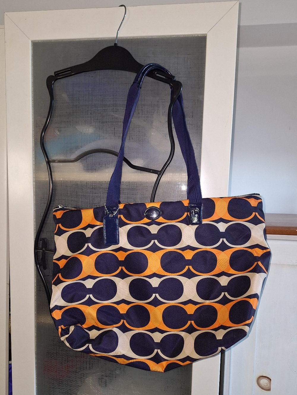Coach Multicolor Logo Nylon Tote Bag